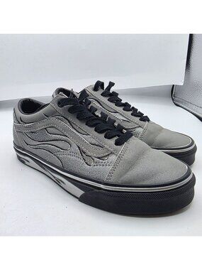 Vans X ASAP Rocky Womens Size 7 Silver Black Sneakers Flame Design Casual Shoes